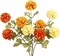 3 Pcs Artificial Marigold Flowers Artificial Chrysanthemums Ball Flower Orange Silk Mums Flowers Spring Branches for Home Decor Floral Arrangement Table Centerpiece